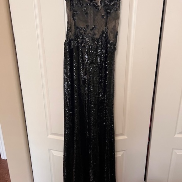 Sequin Black Formal Dress - Size 14 - Picture 4 of 5